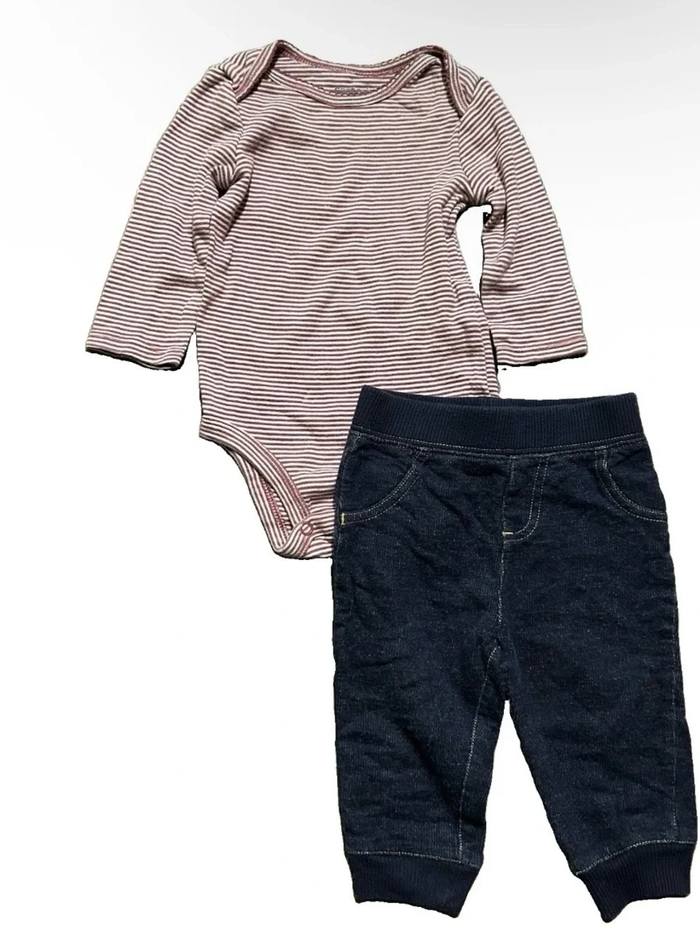 Baby Winter Tops Stripes Long Sleeve Bodysuits Size 3-6 Months